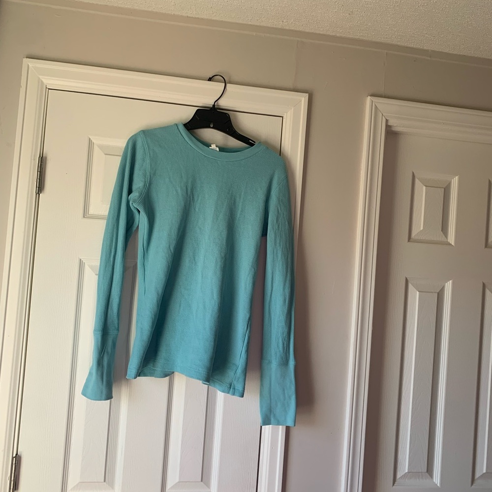 Sundance Aqua Blue Waffle Knit Top